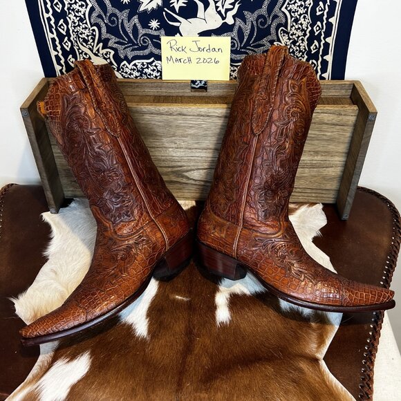 Stallion Goblin Majestic Full Nile Croc. Center Cut w/Tooled Overlays size 11D main image 6